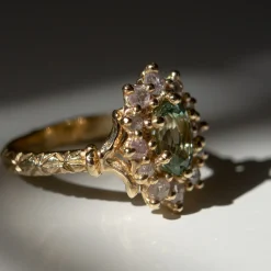 Tomfoolery Aster Pale Sapphire Halo Ring Online
