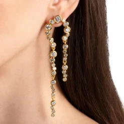 Tomfoolery Asterales Gold Arched Long Earrings Best