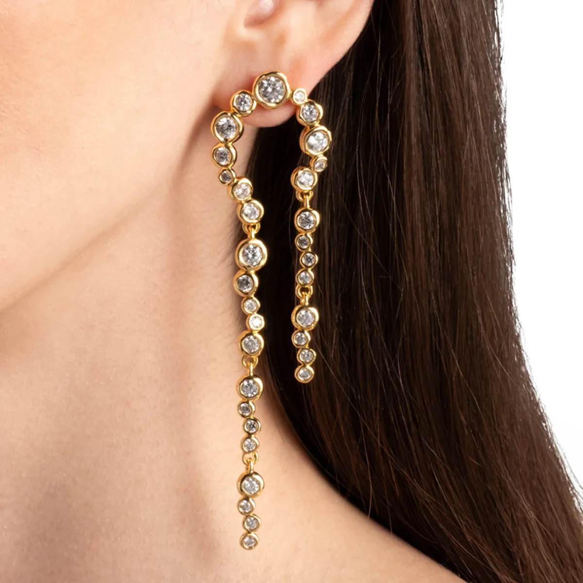 Tomfoolery Asterales Gold Arched Long Earrings Best