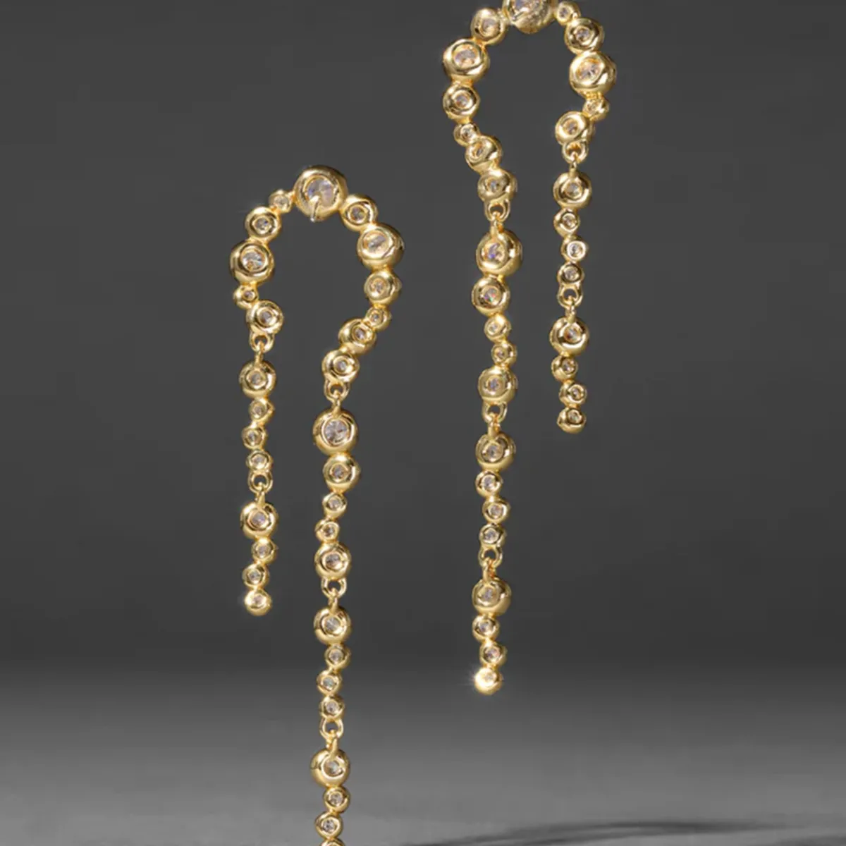 Tomfoolery Asterales Gold Arched Long Earrings Best