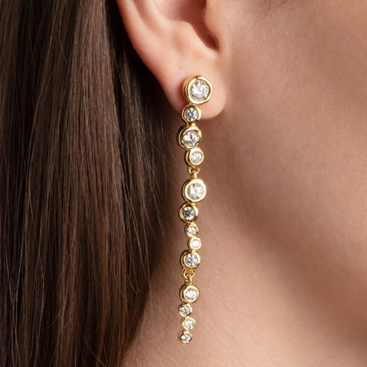 Tomfoolery Asterales Gold Cascading Earrings(Out of Stock) New