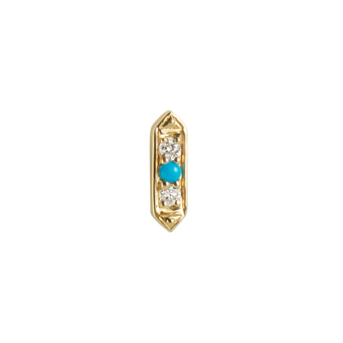 Tomfoolery Astra Didi Hexa Turquoise & Diamond Stud New