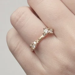 Tomfoolery Asymmetric Diamond Encrusted Band Fashion