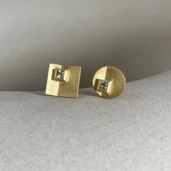 Tomfoolery Asymmetric Lottie Sapphire Earrings Clearance