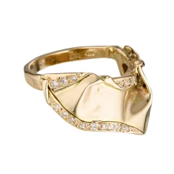 Tomfoolery Athena Gold Textured Arch Ring Hot