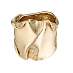 Tomfoolery Athena Gold Textured Wide Ring Online