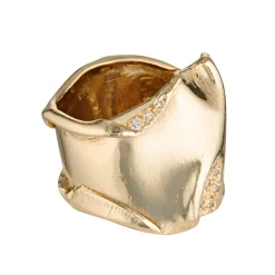 Tomfoolery Athena Gold Textured Wide Ring Online
