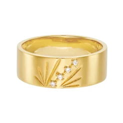Tomfoolery AURA Gold Ray 7mm Wide Band Discount