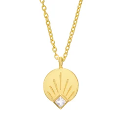 Tomfoolery AURA Princes Cut Gem Gold Pendant Best