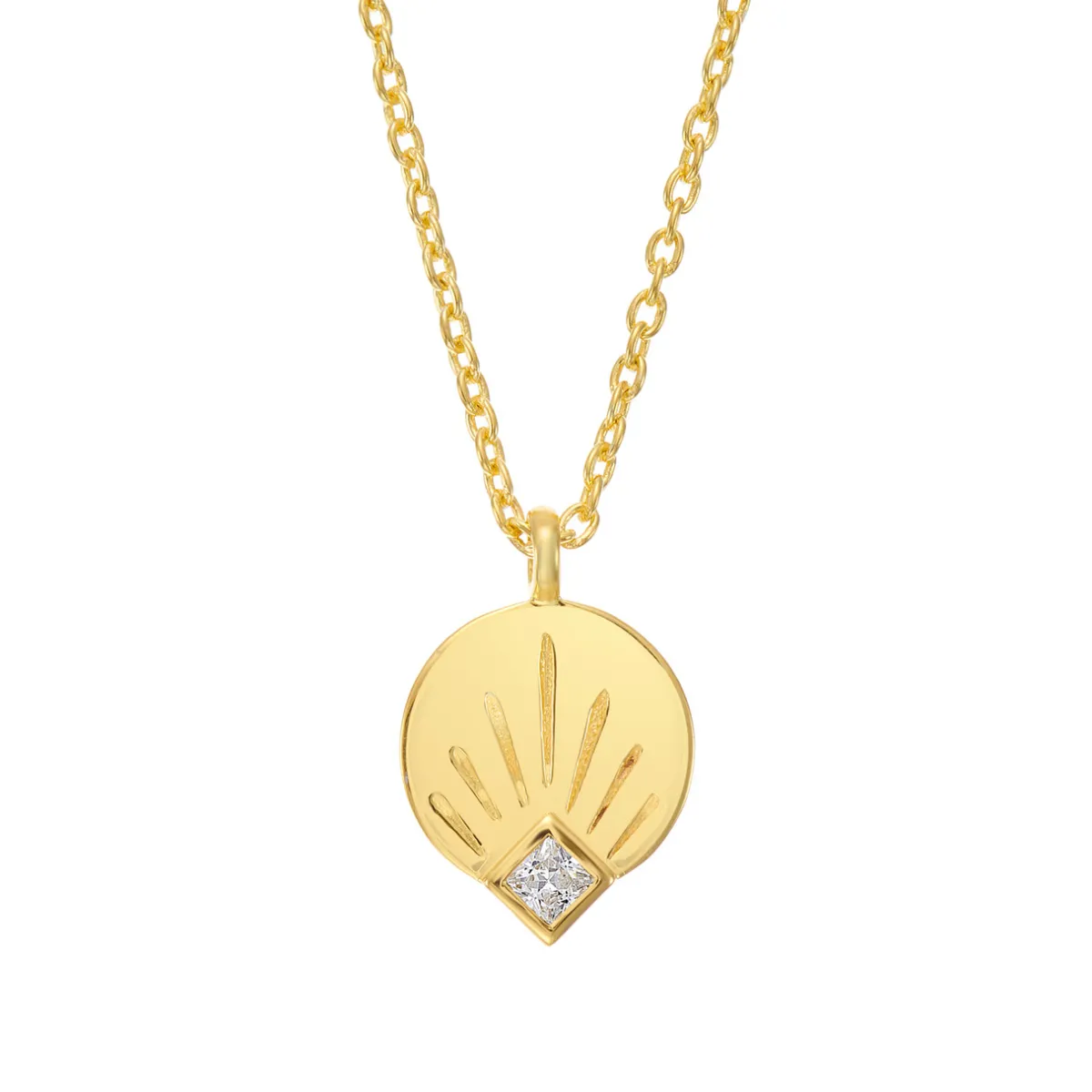 Tomfoolery AURA Princes Cut Gem Gold Pendant Best