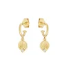 Tomfoolery AURA Princess Cut Gem Drop Gold Hoops New