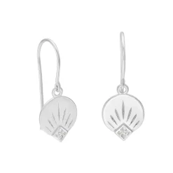 Tomfoolery AURA Princess Cut Gem Drop Silver Earrings Best