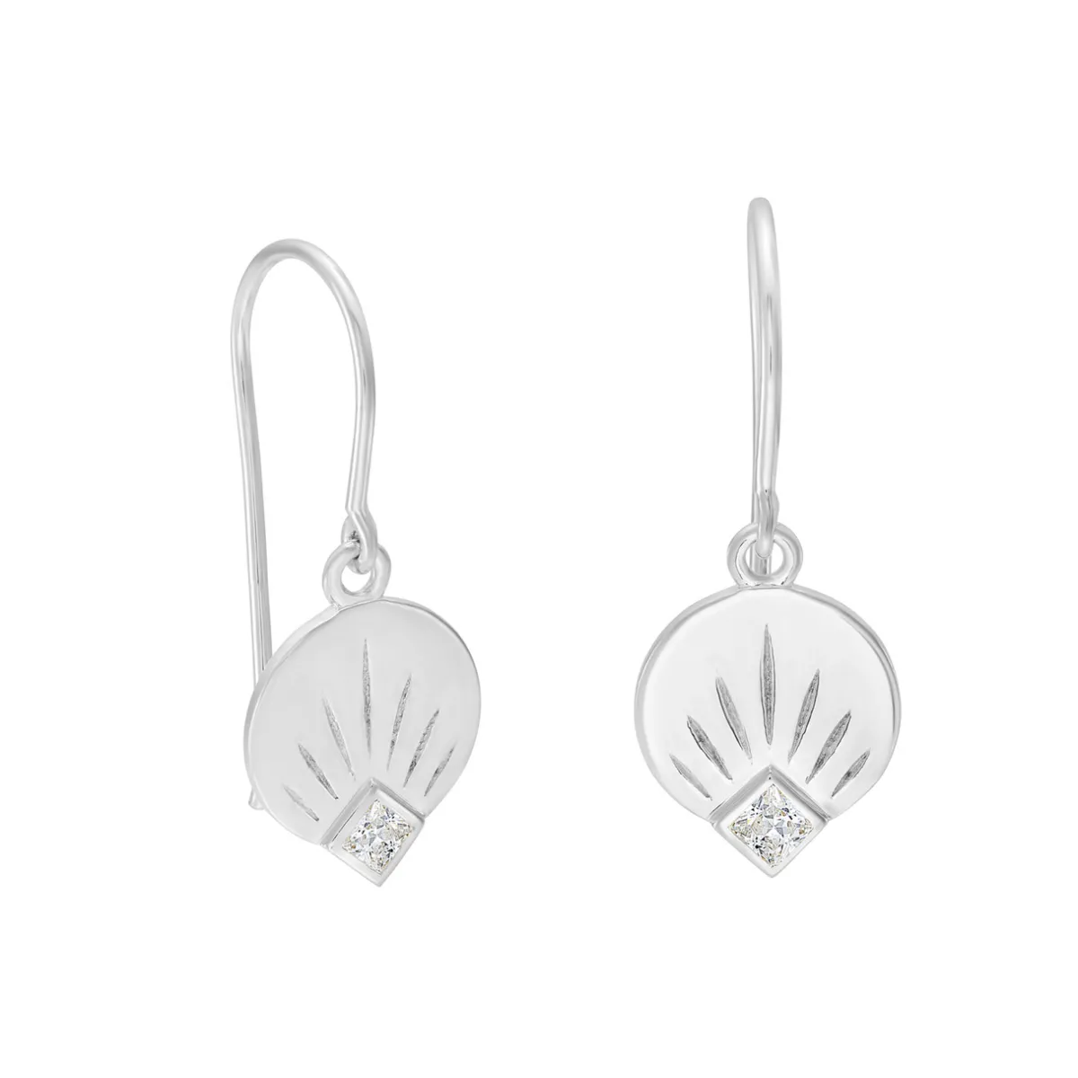 Tomfoolery AURA Princess Cut Gem Drop Silver Earrings Best