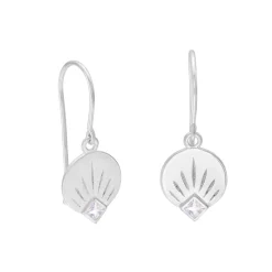 Tomfoolery AURA Princess Cut Gem Drop Silver Earrings Best