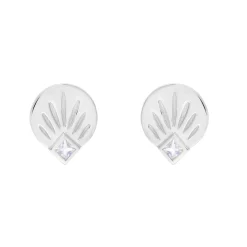 Tomfoolery AURA Princess Cut Gem Silver Studs Discount