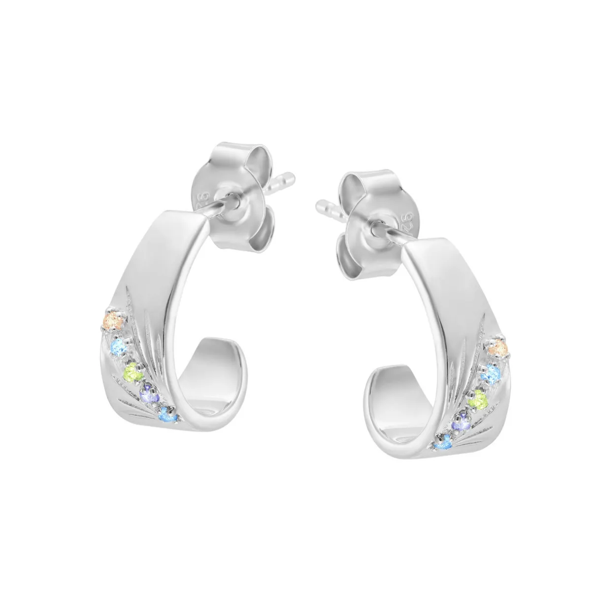 Tomfoolery AURA Silver Ray Hoops Outlet