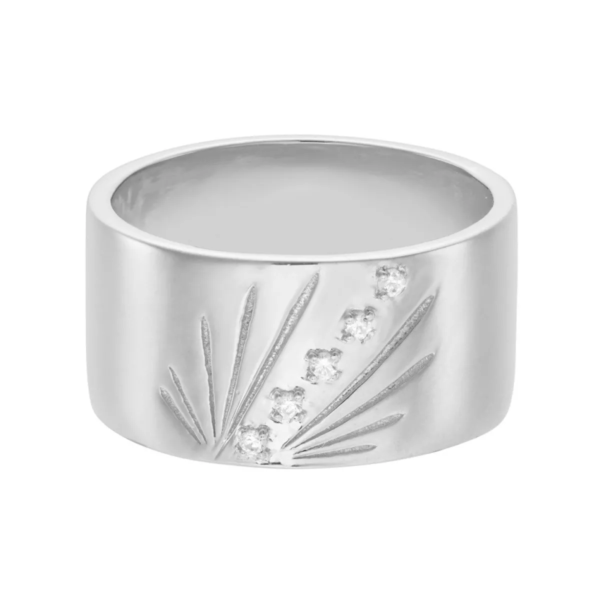 Tomfoolery AURA Silver Ray 10mm Wide Band New