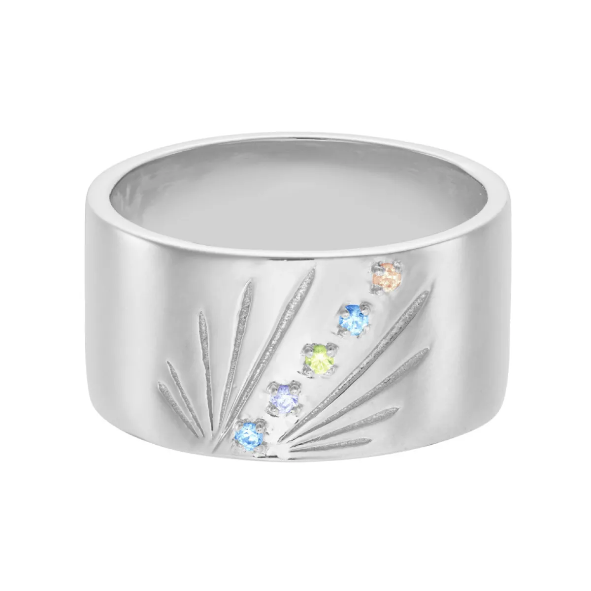 Tomfoolery AURA Silver Ray 10mm Wide Band New