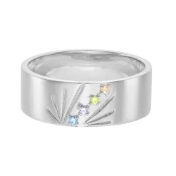 Tomfoolery AURA Silver Ray 7mm Wide Band Hot