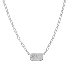Tomfoolery AURA Silver Ray Paperclip Chain Necklace Sale