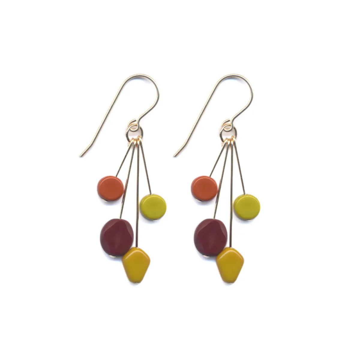 Tomfoolery Autumn Cluster Glass Drop Earrings Online