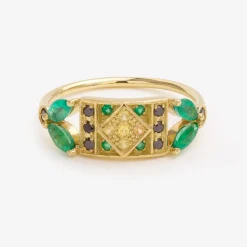 Tomfoolery Ava Emerald & Sapphire Ring Fashion