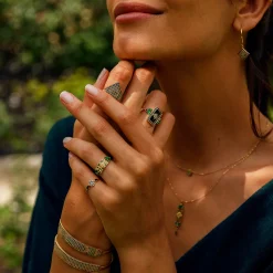 Tomfoolery Ava Emerald & Sapphire Ring Fashion