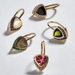 Tomfoolery AZ Gemstone Trillion Drop Earring Discount