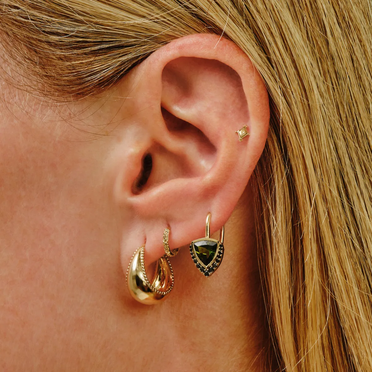 Tomfoolery AZ Gemstone Trillion Drop Earring Discount