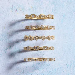 Tomfoolery Baguette and Round Diamond Half Eternity Ring Fashion