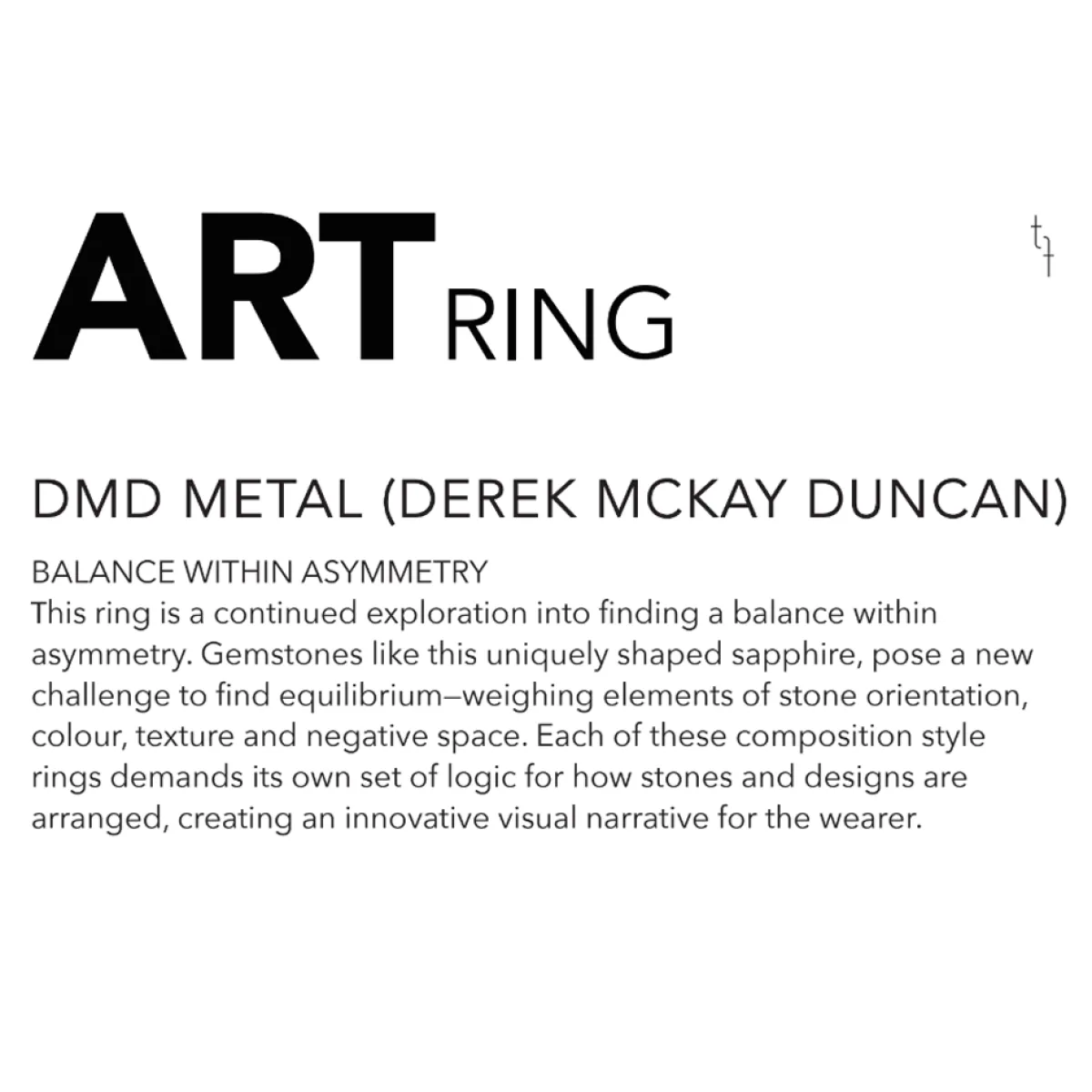 Tomfoolery Balance Within Asymmetry Art Ring Sale