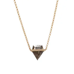 Tomfoolery Band Faceted Kite Salt & Pepper Diamond Pavé Pendant Fashion