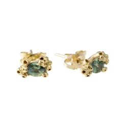Tomfoolery Barnacle Sea Green Sapphire Studs Best
