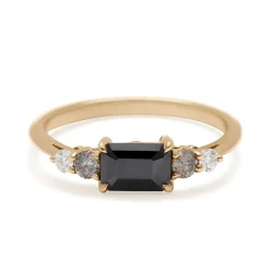 Tomfoolery Bea Black Diamond Five Stone Ring Clearance