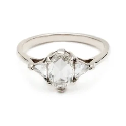 Tomfoolery Bea 14ct White Gold Rose Cut Diamond Ring New