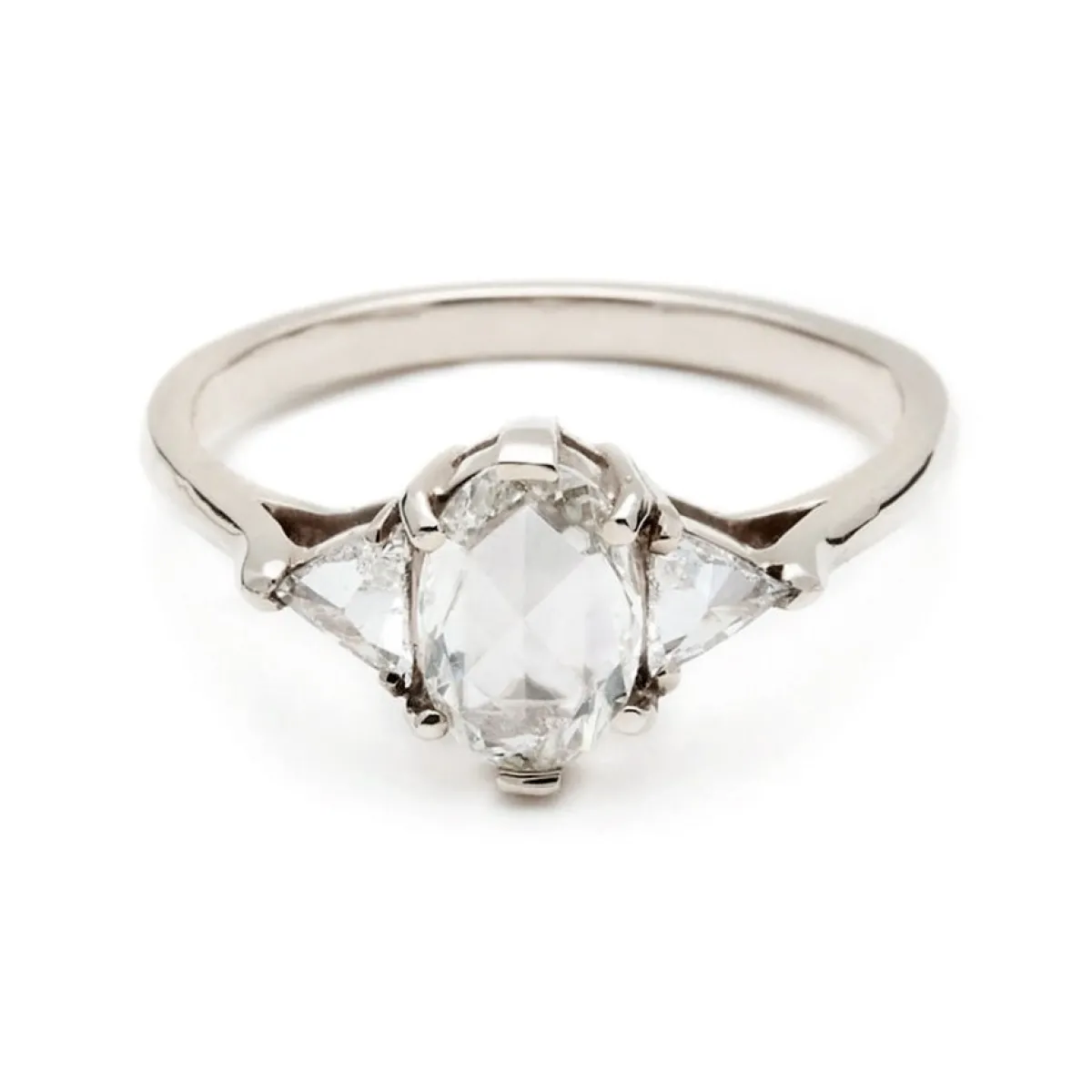 Tomfoolery Bea 14ct White Gold Rose Cut Diamond Ring New
