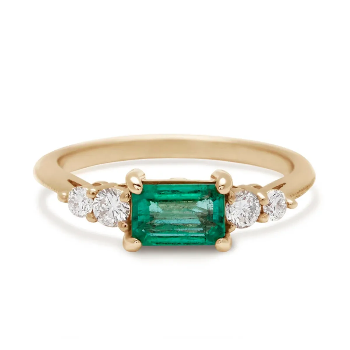 Tomfoolery Bea Emerald Five Stone Ring New