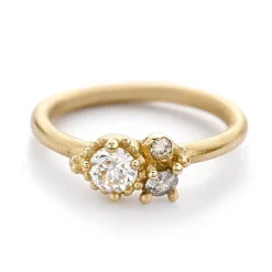 Tomfoolery Beaded Contrast Diamond Cluster Ring Sale