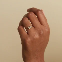 Tomfoolery Beaded Contrast Diamond Cluster Ring Sale