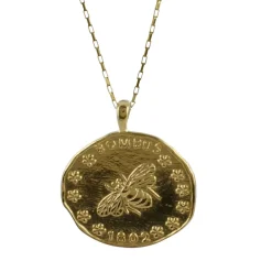 Tomfoolery Bee Coin Pendant in Gold Vermeil Discount