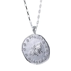 Tomfoolery Bee Coin Pendant in Silver Fashion