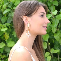 Tomfoolery Benedicte Resin Earrings in Neutral Discount