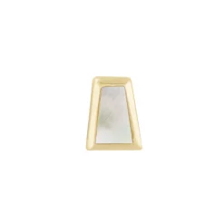 Tomfoolery Bezel Mother of Pearl Mini Trapezoid Stud Sale