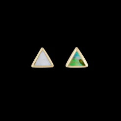 Tomfoolery Bezel Mother of Pearl Mini Triangle Stud Clearance