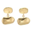 Tomfoolery Bianca Gold Duo Pebble Drop Earrings Discount