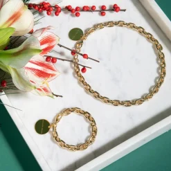 Tomfoolery Big Anker Necklace Gold Outlet