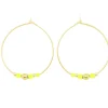 Tomfoolery Billie Beaded Hoops Fluoro Yellow Fashion