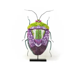 Tomfoolery Birch Shield Bug Dragonfly Beaded Art Object Discount