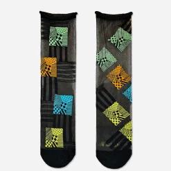 Tomfoolery Black & Neon Cube Tulle Socks New