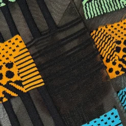 Tomfoolery Black & Neon Cube Tulle Socks New